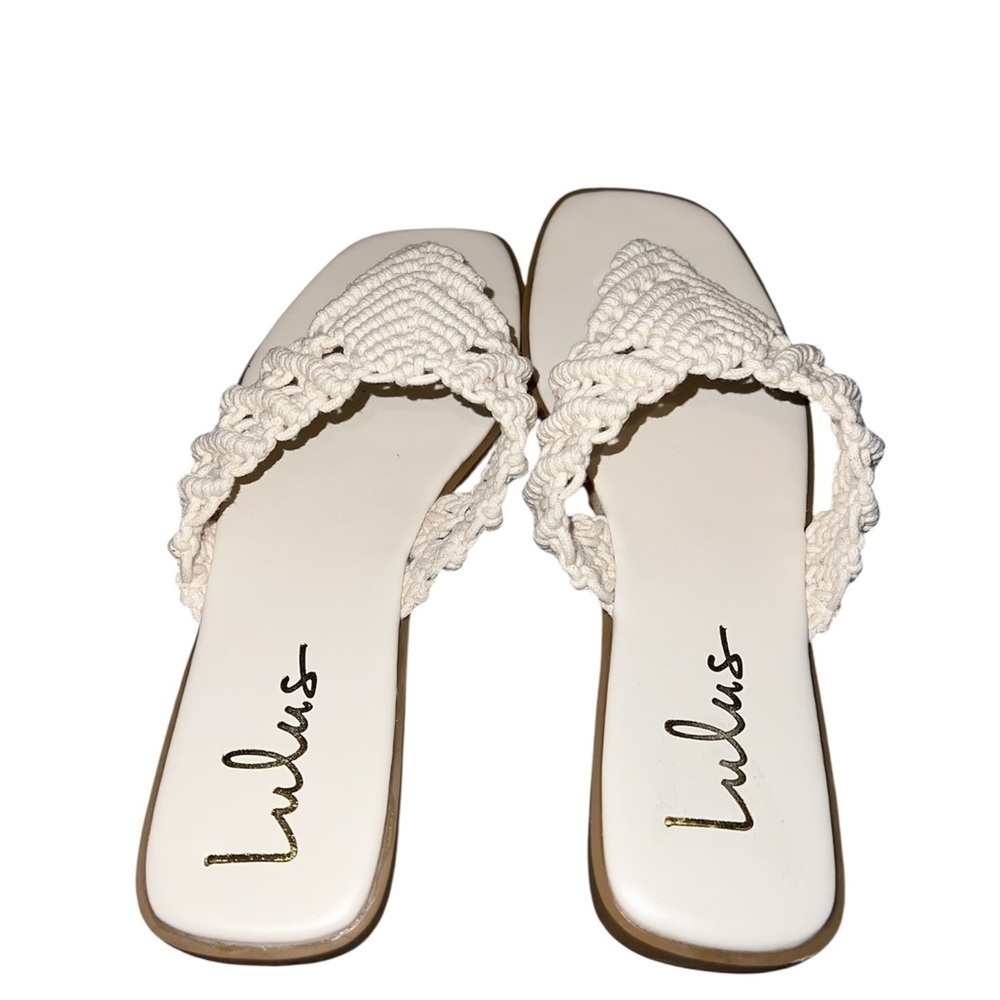 NWOT Lulu's Cream Crochet Women's Sandals - Picture 5 of 5
